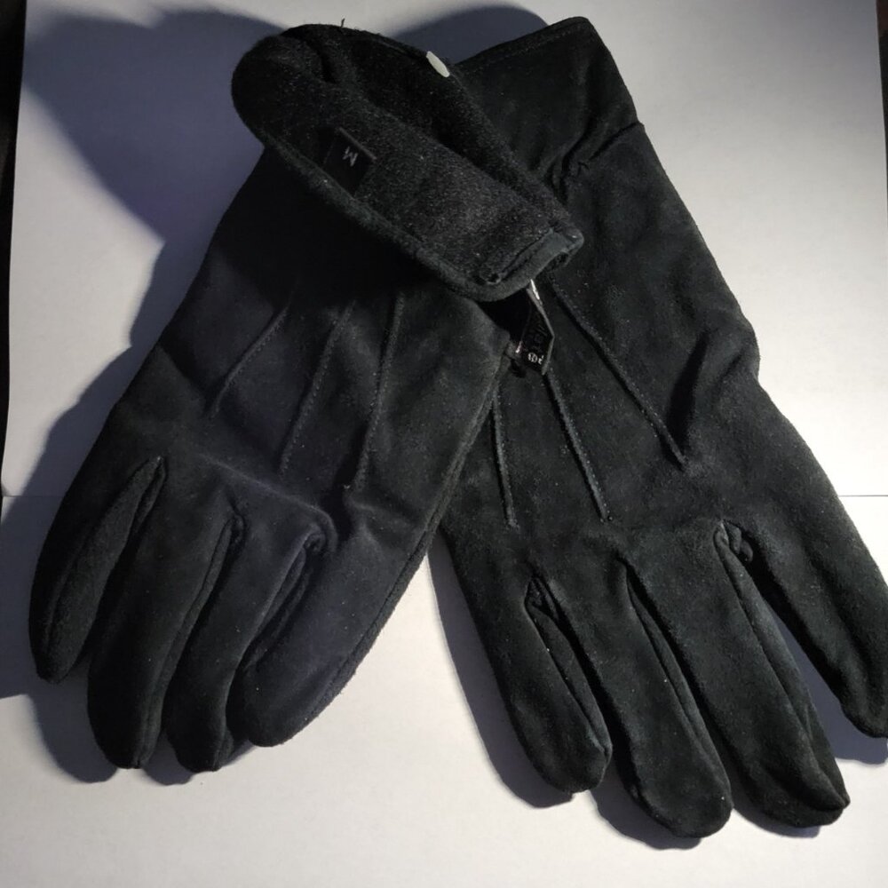 "3M THINSULATE THERMAL INSULATION" BLACK SUEDE MEN GLOVES - SIZE M - NWOT